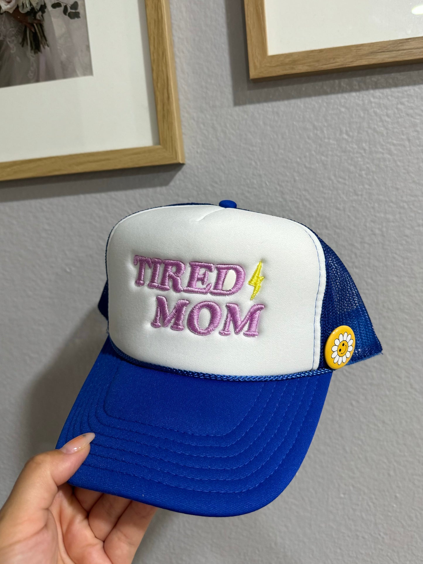 Tired mom trucker hat