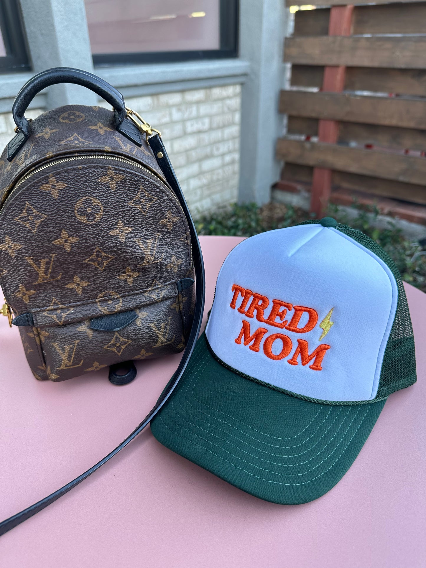 Tired mom trucker hat